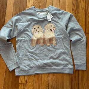 Monica and Andy Gray Sweatshirt with Dog Embroidery, size S